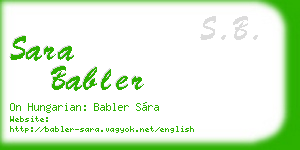 sara babler business card